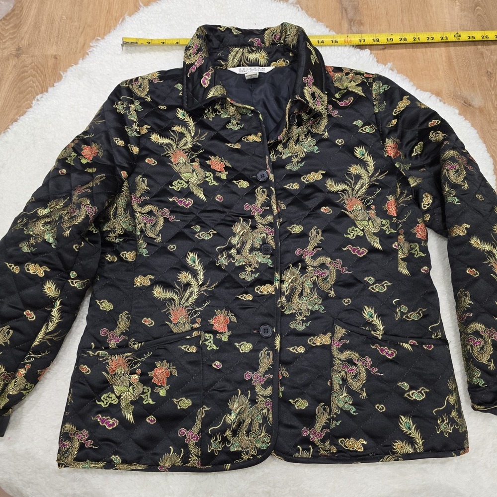 Vintage 90s Uniform John Paul Richard Quilted Dragon‎ Phoenix Jacket Brocade M